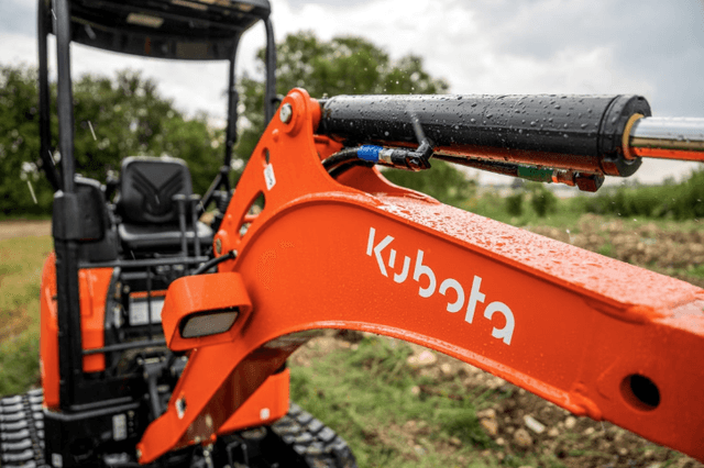 Close-up shot of shot of an excavator arm