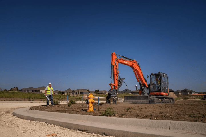 Compact Excavator on a site