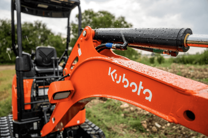 Close-up shot of shot of an excavator arm